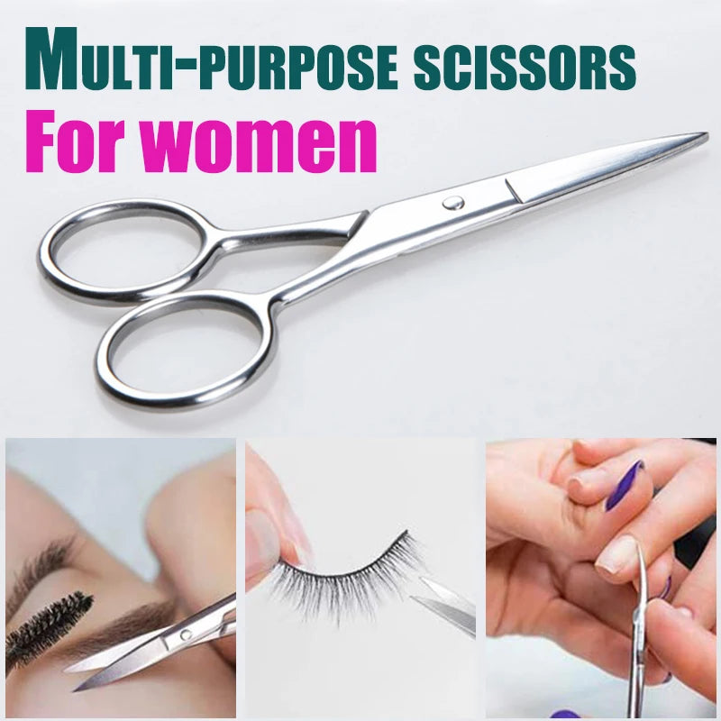 1Pcs Women Man Silver Scissors Eyebrow Cutter Hair Remover Stainless steel Makeup Tools Beauty Tool Eyebrow Scissors New Fashion