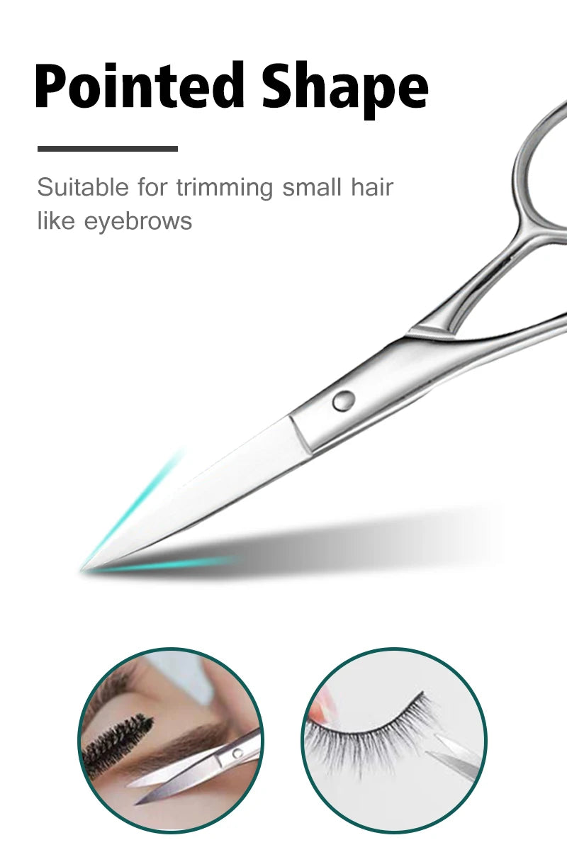 1Pcs Women Man Silver Scissors Eyebrow Cutter Hair Remover Stainless steel Makeup Tools Beauty Tool Eyebrow Scissors New Fashion